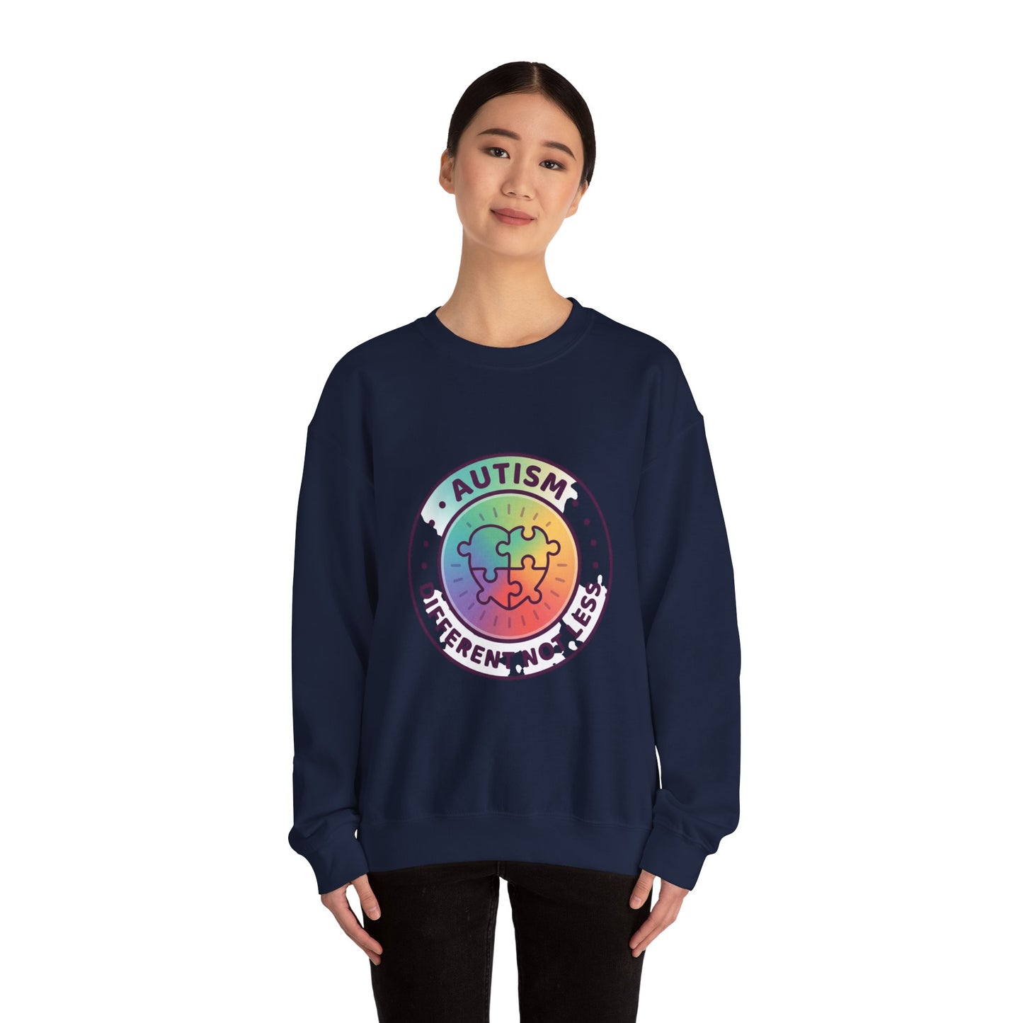 Autism Different Not Less Crewneck Sweatshirt | Awareness ribbon, Wear Green