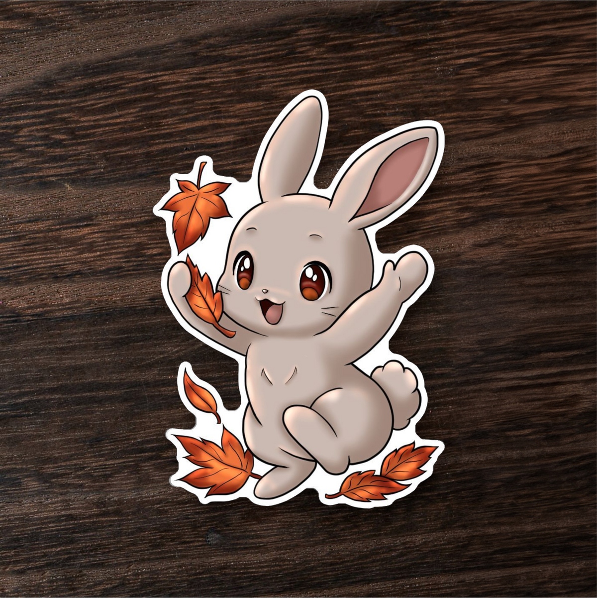 Hop Into Fall, Bunny Sticker.