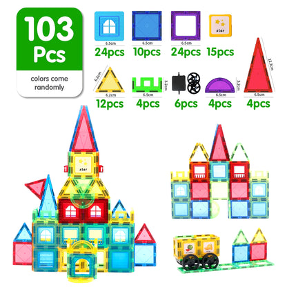 Magplayer Magnetic Building Blocks Set - Montessori Educational Toy for Kids, Perfect Gift for Boys and Girls!