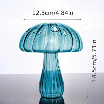Vibrant Mushroom Hydroponic Glass Vase - Stylish Aromatherapy Decor for Living Room & Dining Table