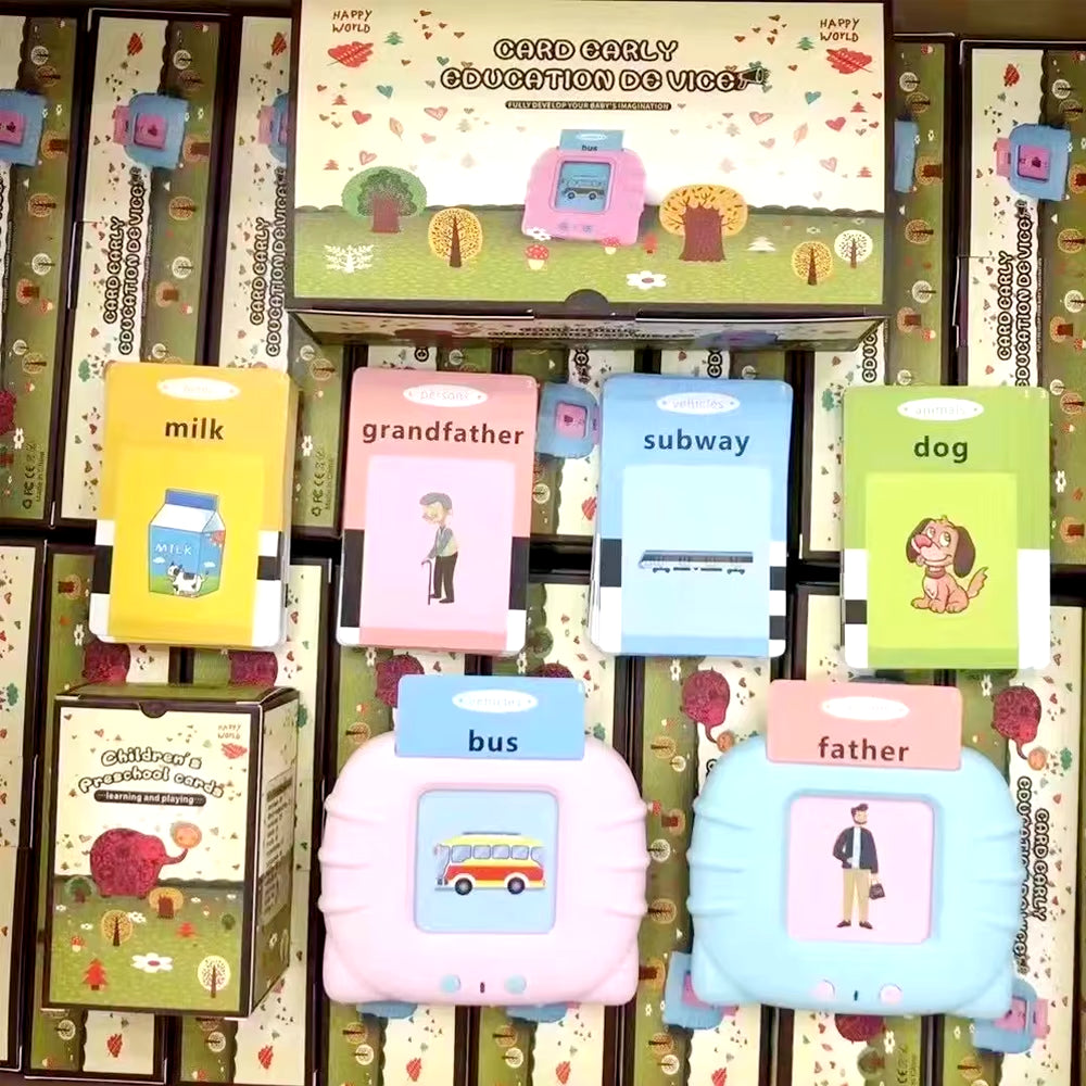 Interactive Early Learning Flash Cards - Talking Educational Toys for Preschool Kids - Electronic Audio Book Machine Gift
