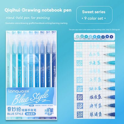 Elevate Your Creativity with the Languo Morandi Gel Pen Set - 9 Stunning 0.6mm Colors for Art, DIY & Scrapbooking