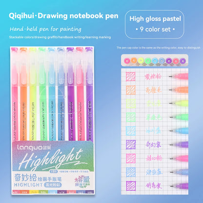 Elevate Your Creativity with the Languo Morandi Gel Pen Set - 9 Stunning 0.6mm Colors for Art, DIY & Scrapbooking
