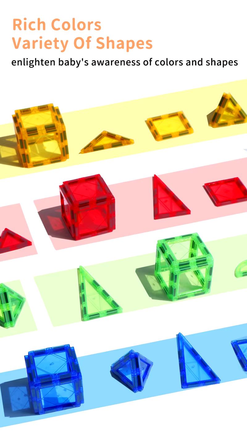Magplayer Magnetic Building Blocks Set - Montessori Educational Toy for Kids, Perfect Gift for Boys and Girls!