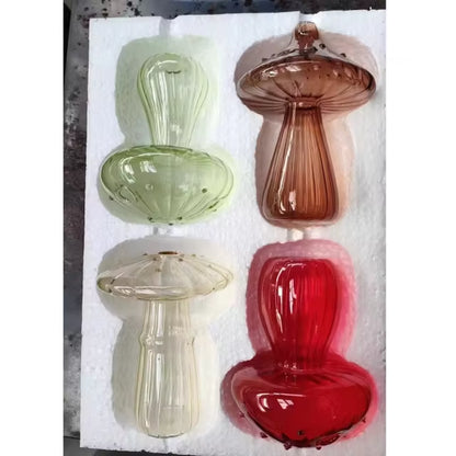 Vibrant Mushroom Hydroponic Glass Vase - Stylish Aromatherapy Decor for Living Room & Dining Table