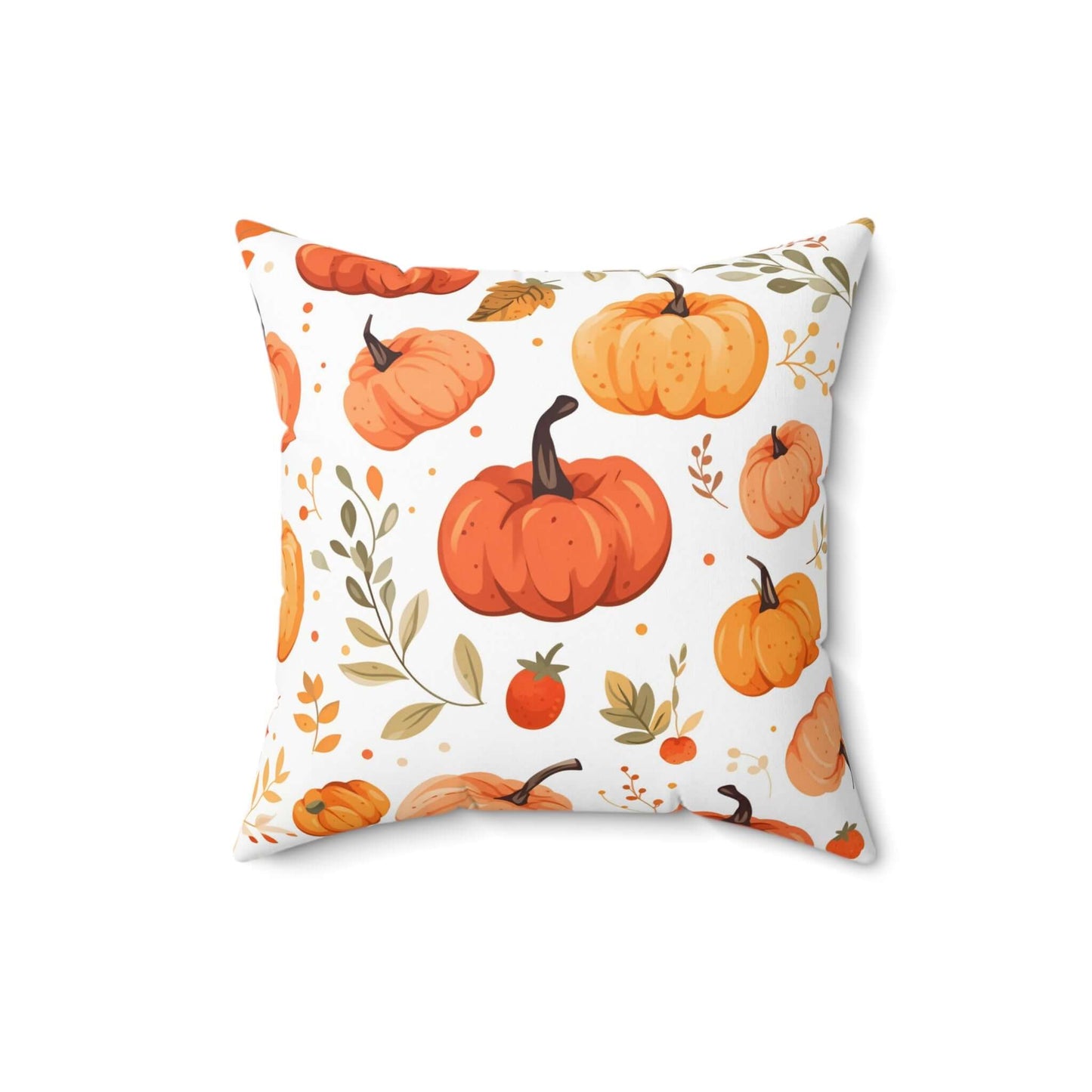 Cozy Pumpkin & Fall Foliage Pillow – Perfect for Autumn Decor Vibes