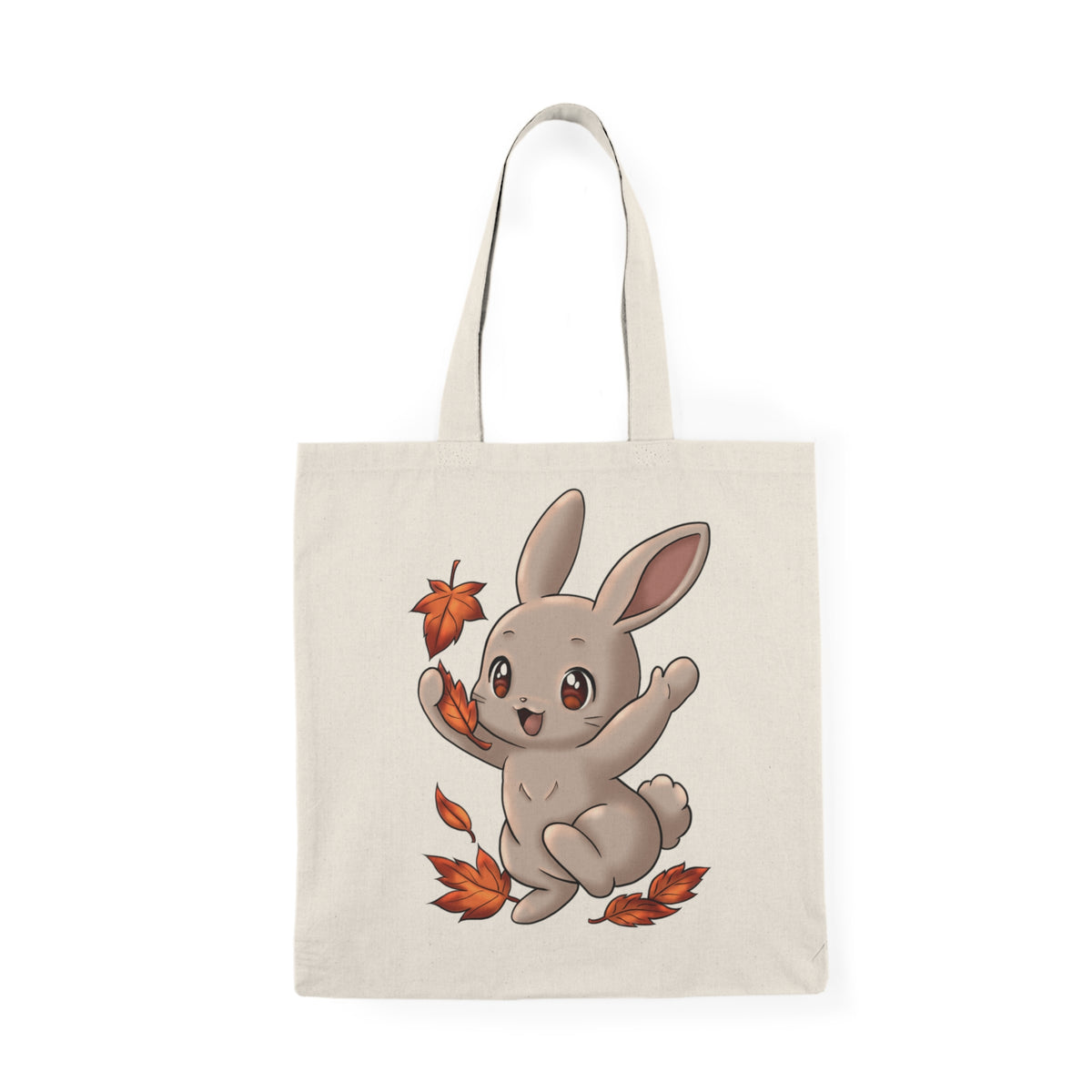 Cute Autumn Bunny Tote Bag – Fall Leaves Eco Canvas Tote