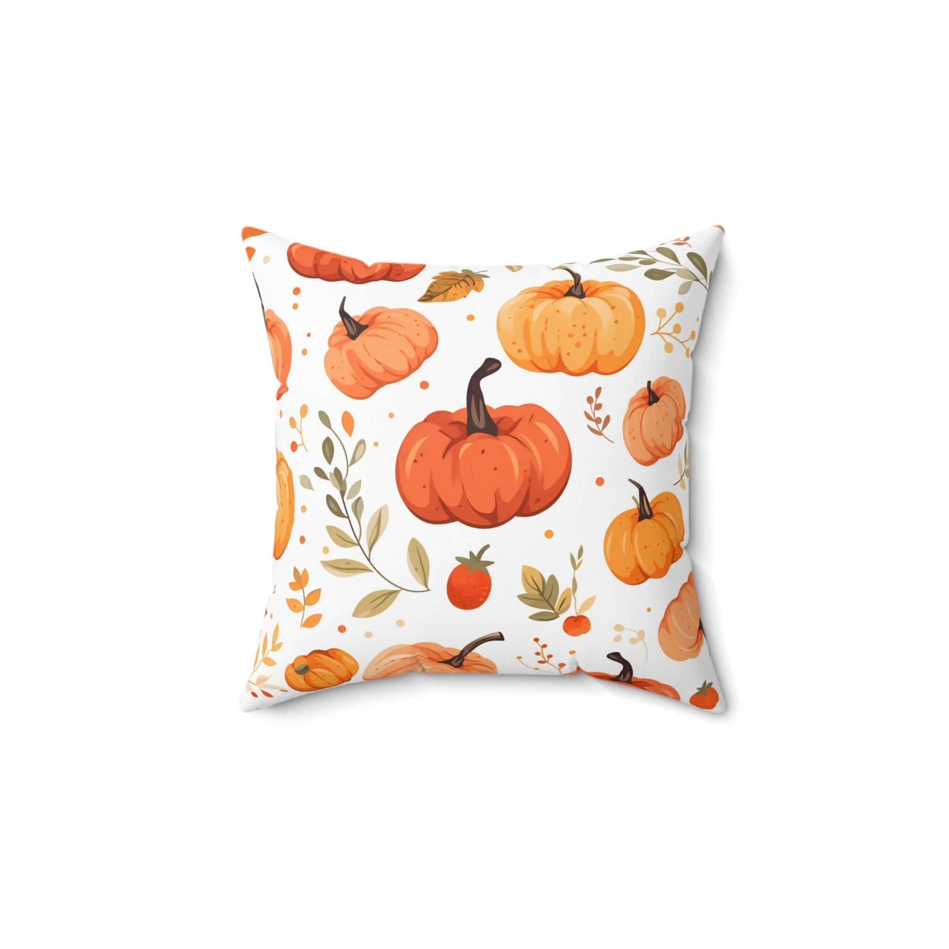 Cozy Pumpkin & Fall Foliage Pillow – Perfect for Autumn Decor Vibes