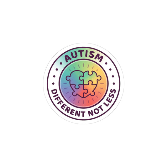 Autism Different Not Less Sticker | Mental Health Matters, Awareness.