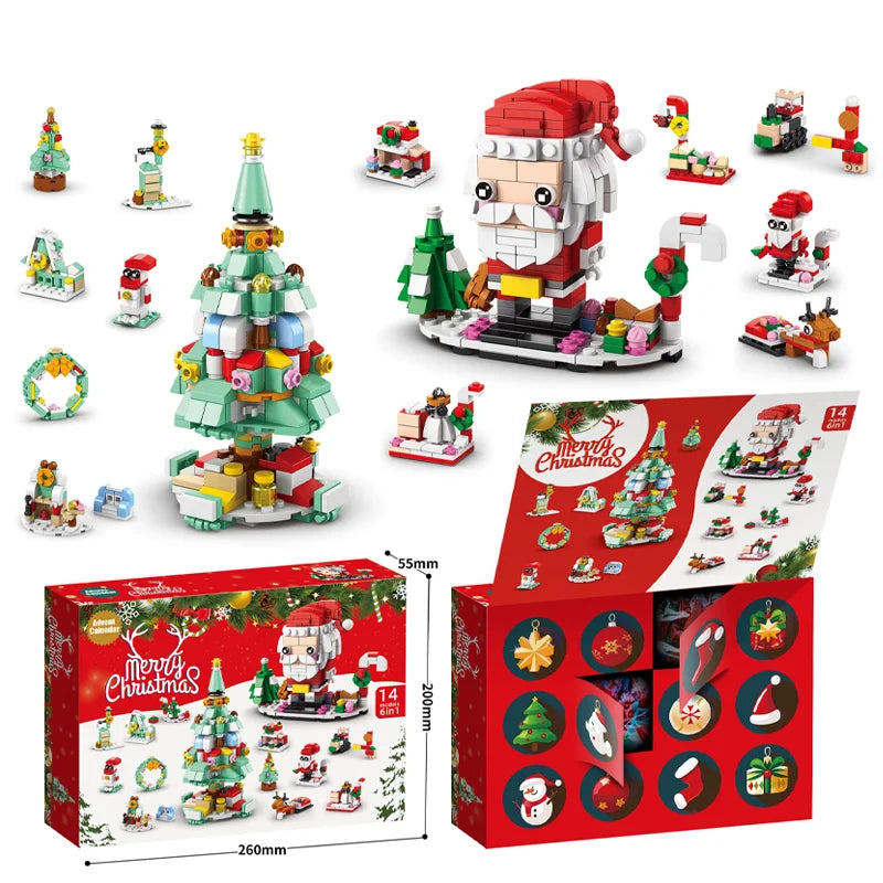 Ultimate Christmas Building Blocks Set - 24-Piece Advent Calendar DIY Kit for Kids 6+ - Perfect Holiday Gift!