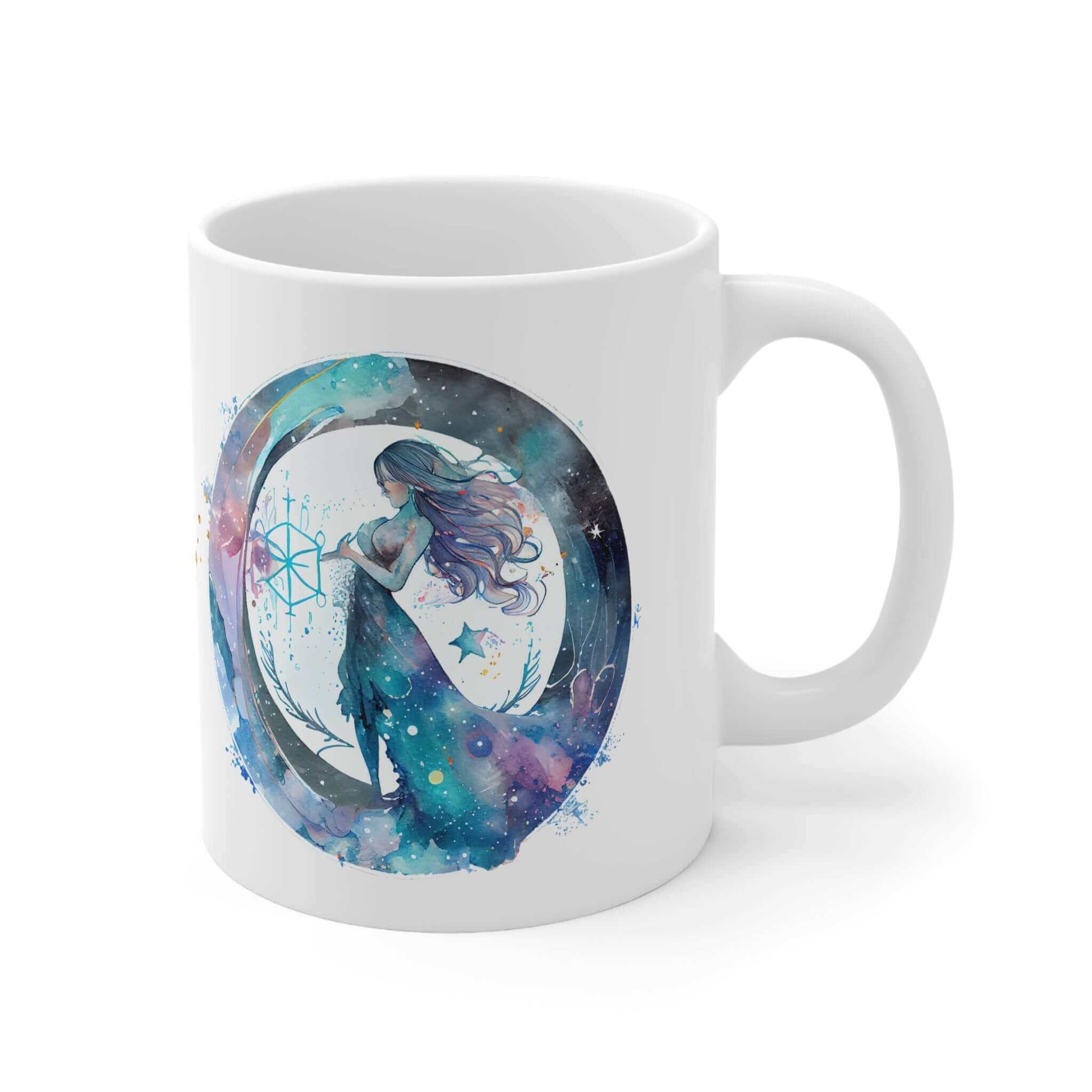 Aquarius Zodiac Sign Coffee Mug - Astrology-Themed Ceramic Cup for Birthdays & Gifts