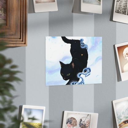 Mystic Black Cat Art Print — Celestial Cat Unframed Wall Art