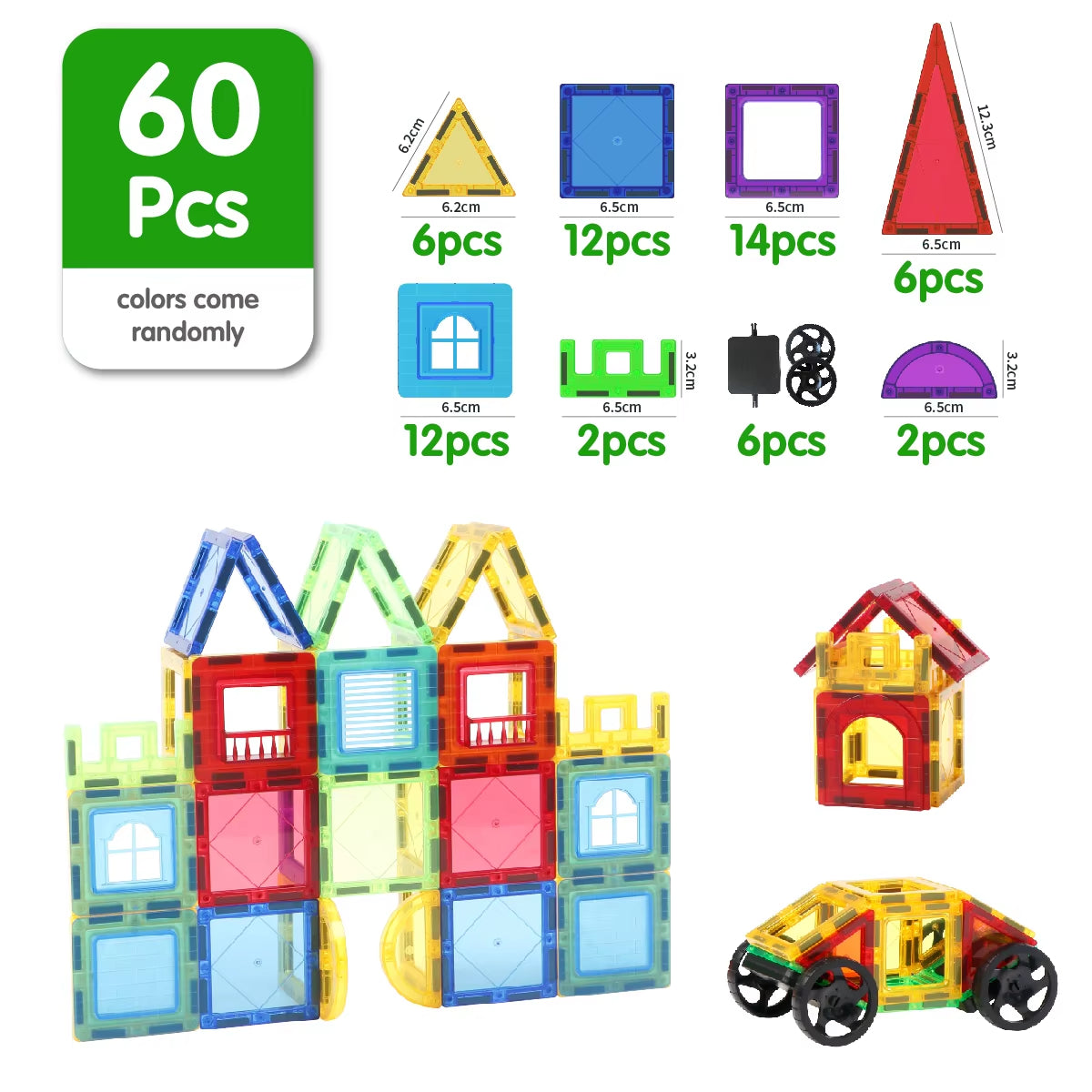 Magplayer Magnetic Building Blocks Set - Montessori Educational Toy for Kids, Perfect Gift for Boys and Girls!