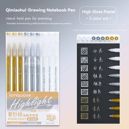 Elevate Your Creativity with the Languo Morandi Gel Pen Set - 9 Stunning 0.6mm Colors for Art, DIY & Scrapbooking