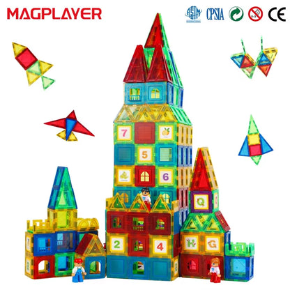 Magplayer Magnetic Building Blocks Set - Montessori Educational Toy for Kids, Perfect Gift for Boys and Girls!