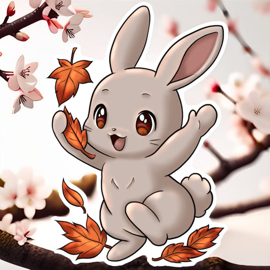 Hop Into Fall, Bunny Sticker.