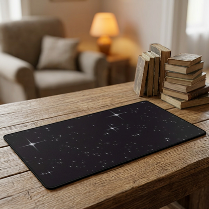 Starry Night Desk Mat — Large Black Galactic Mouse Pad
