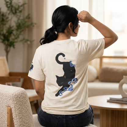 Magical Black Cat Tee — Spirit Mist Cat Graphic T-Shirt