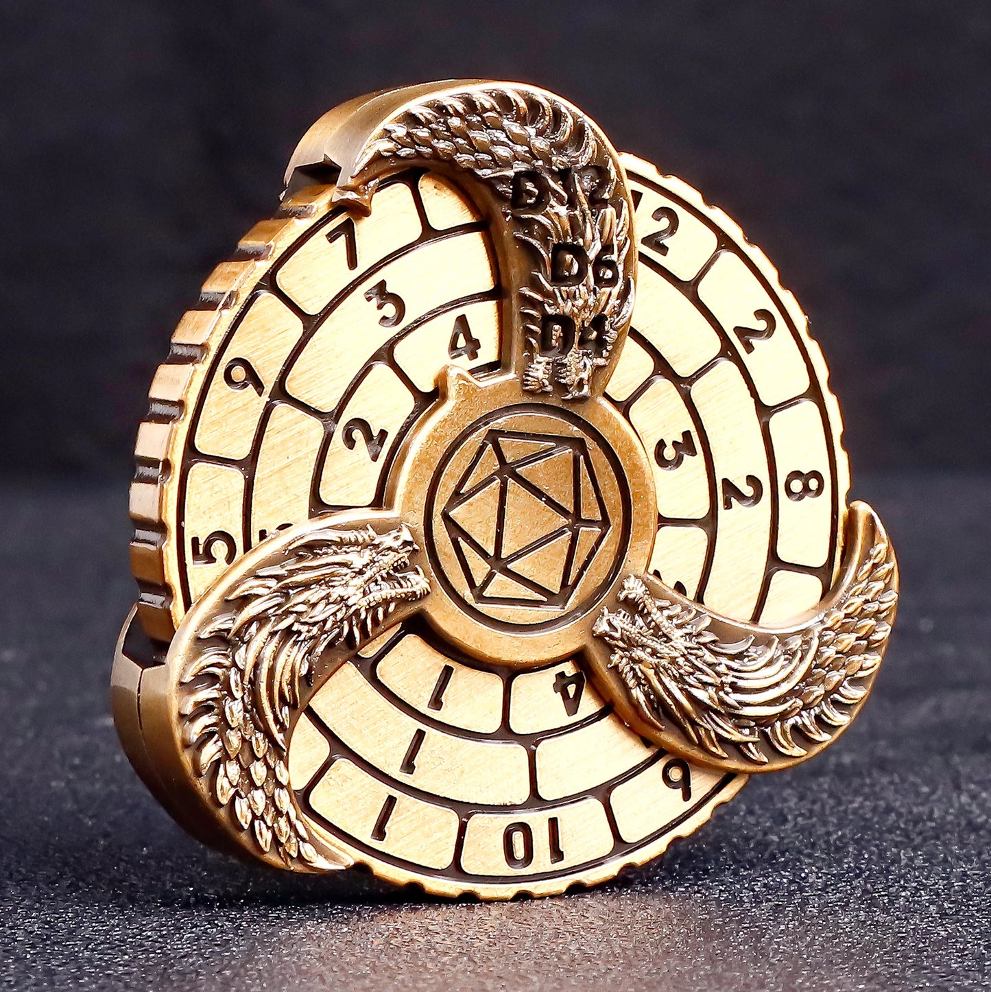 Deluxe Fingertip Gyro Metal Dice Set for Dungeons & Dragons - Spinner Dice & Dragon Compass for Epic Tabletop Adventures