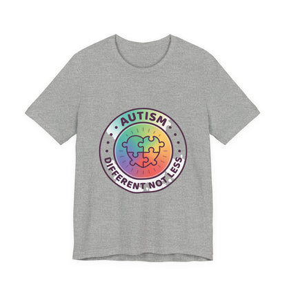 Autism Different Not Less T-Shirt | awareness ribbon, supportive mental health.