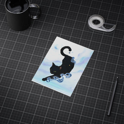 Mystic Black Cat Art Print — Celestial Cat Unframed Wall Art