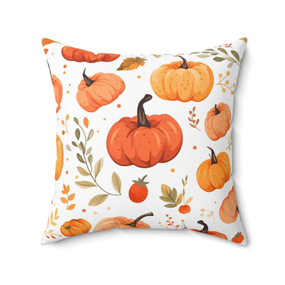 Cozy Pumpkin & Fall Foliage Pillow – Perfect for Autumn Decor Vibes