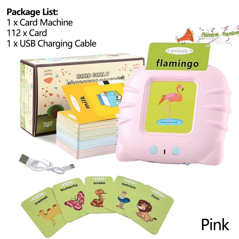 Interactive Early Learning Flash Cards - Talking Educational Toys for Preschool Kids - Electronic Audio Book Machine Gift