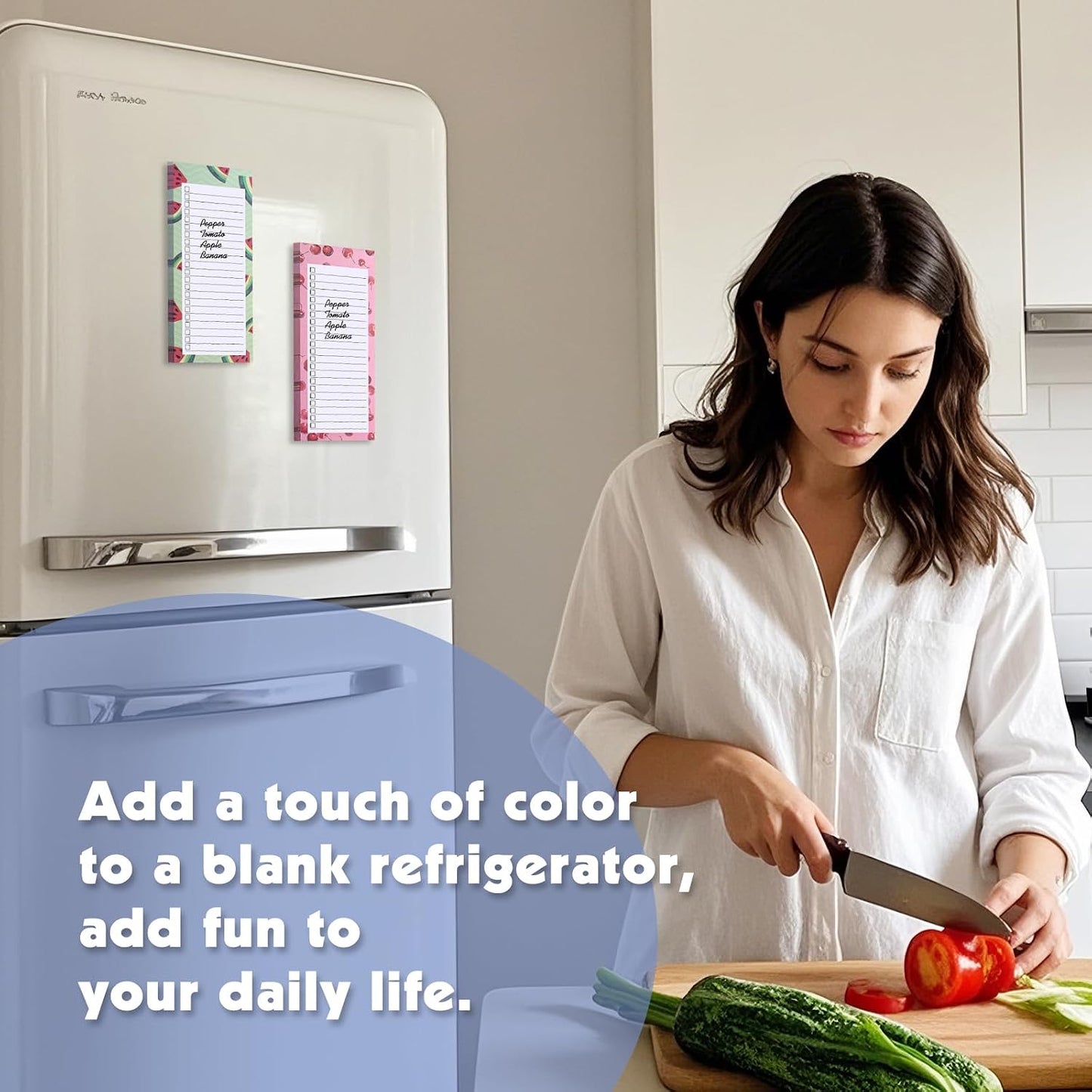Brighten Up Your Kitchen with Our 4 Pack Magnetic Note Pads - Perfect for Grocery Lists and To-Do Reminders!