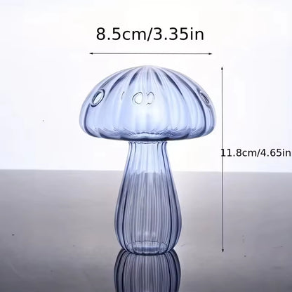 Vibrant Mushroom Hydroponic Glass Vase - Stylish Aromatherapy Decor for Living Room & Dining Table