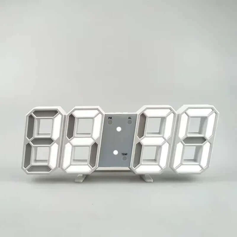 Modern Illuminated Digital Desktop Clock: Sleek Wall-Mounted Design with Adjustable Luminosity and Alarm Function