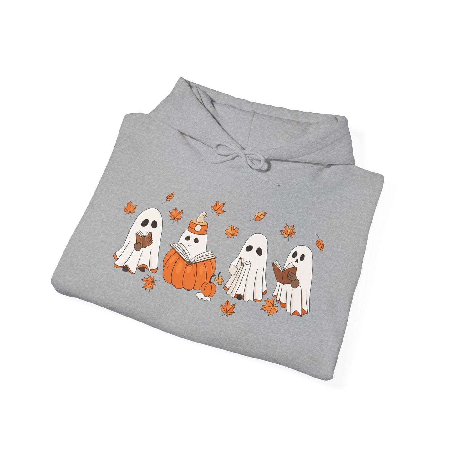 Cozy Halloween Hoodie – Ghosts Reading Design, Perfect for Spooky Season