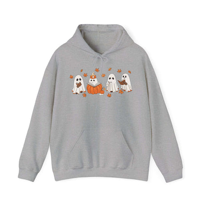 Cozy Halloween Hoodie – Ghosts Reading Design, Perfect for Spooky Season