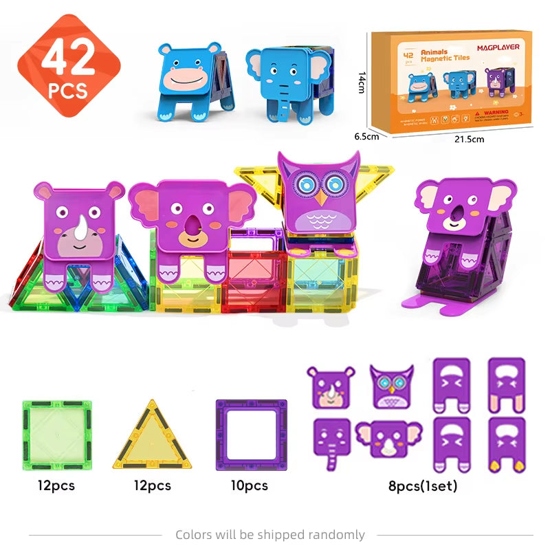 Magplayer Magnetic Building Blocks Set - Montessori Educational Toy for Kids, Perfect Gift for Boys and Girls!