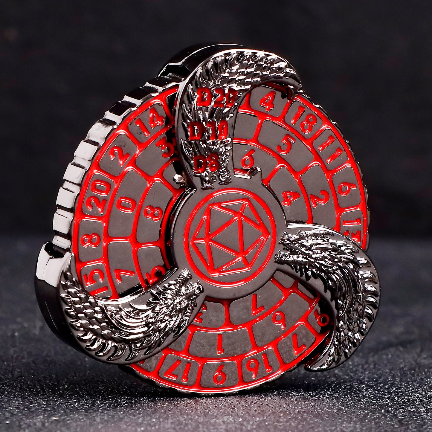 Deluxe Fingertip Gyro Metal Dice Set for Dungeons & Dragons - Spinner Dice & Dragon Compass for Epic Tabletop Adventures