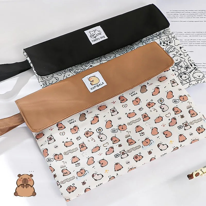 Kapibala Cartoon File Bag - The Ultimate Stylish Storage Solution for Students with High Capacity and Organization