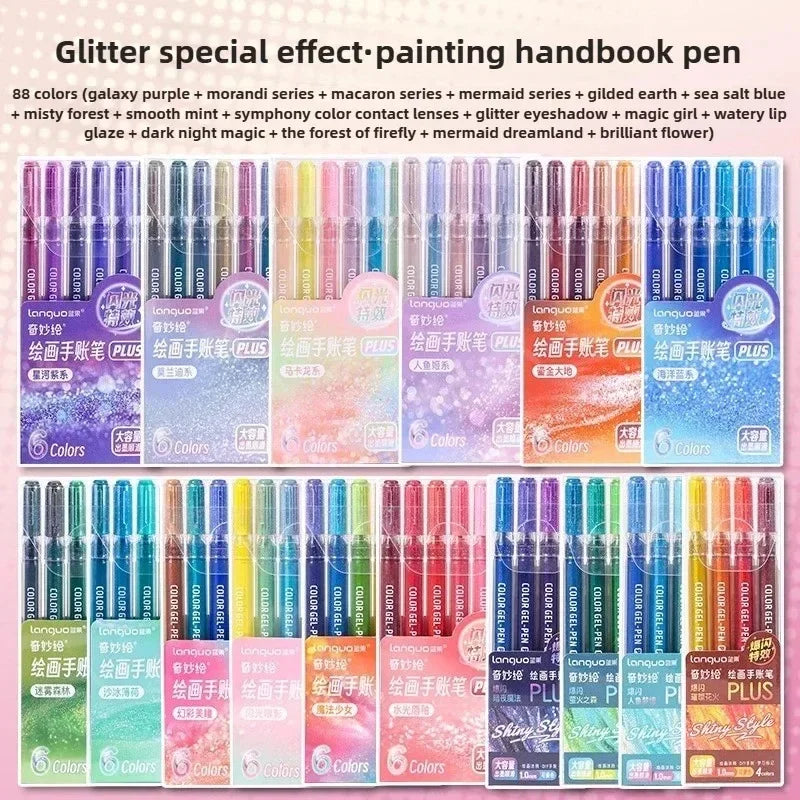 Unleash Your Creativity with the LANGUO Glitter Effects Gel Pen Set - 158 Dazzling Colors for Writing, Drawing, and Crafting!