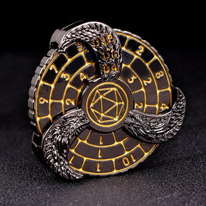 Deluxe Fingertip Gyro Metal Dice Set for Dungeons & Dragons - Spinner Dice & Dragon Compass for Epic Tabletop Adventures