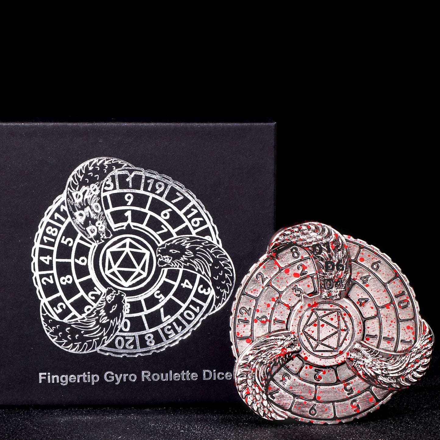Deluxe Fingertip Gyro Metal Dice Set for Dungeons & Dragons - Spinner Dice & Dragon Compass for Epic Tabletop Adventures