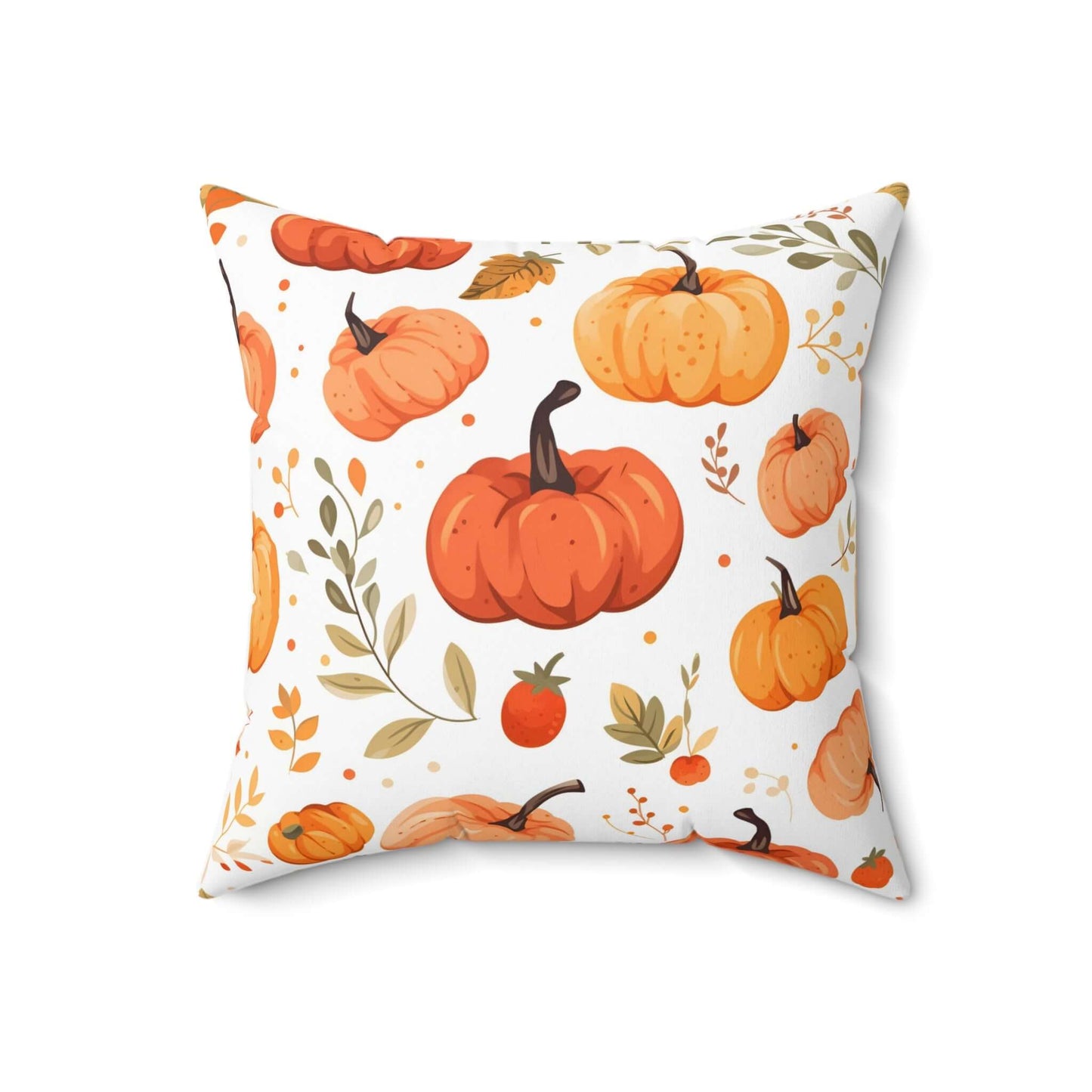 Cozy Pumpkin & Fall Foliage Pillow – Perfect for Autumn Decor Vibes