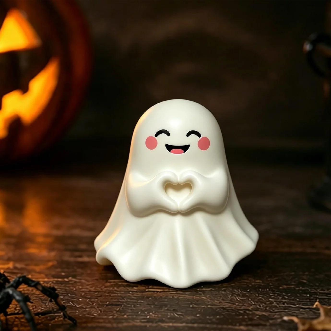 Adorable Middle Finger Ghost Statue - Perfect Halloween Decor & Unique Coffee Table Centerpiece!