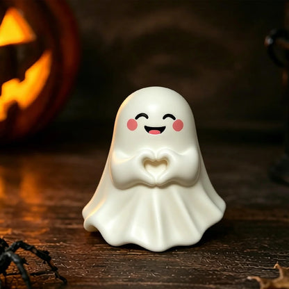 Adorable Middle Finger Ghost Statue - Perfect Halloween Decor & Unique Coffee Table Centerpiece!