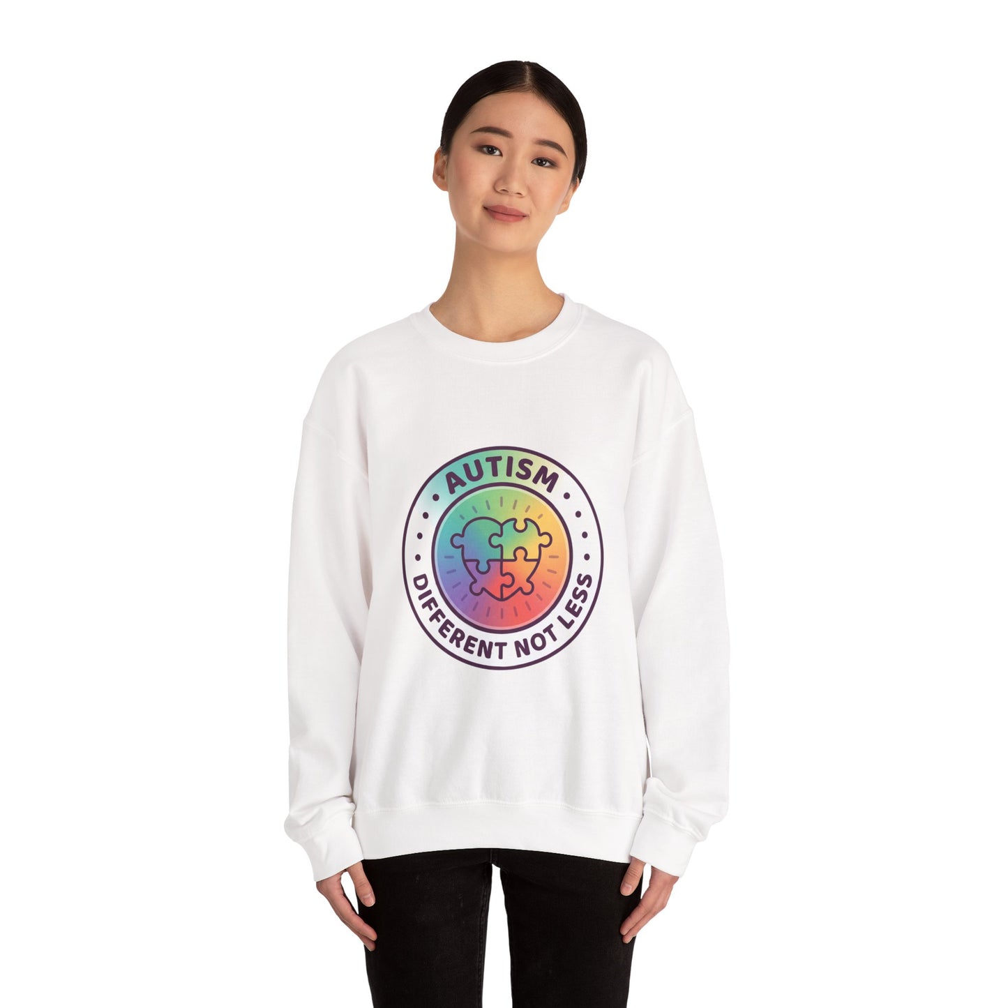 Autism Different Not Less Crewneck Sweatshirt | Awareness ribbon, Wear Green