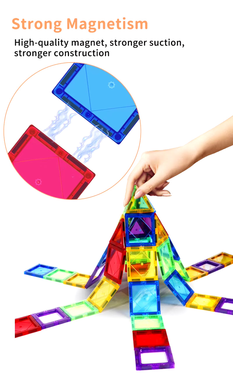 Magplayer Magnetic Building Blocks Set - Montessori Educational Toy for Kids, Perfect Gift for Boys and Girls!