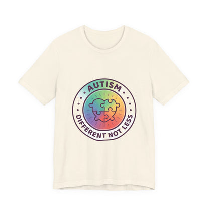 Autism Different Not Less T-Shirt | awareness ribbon, supportive mental health.