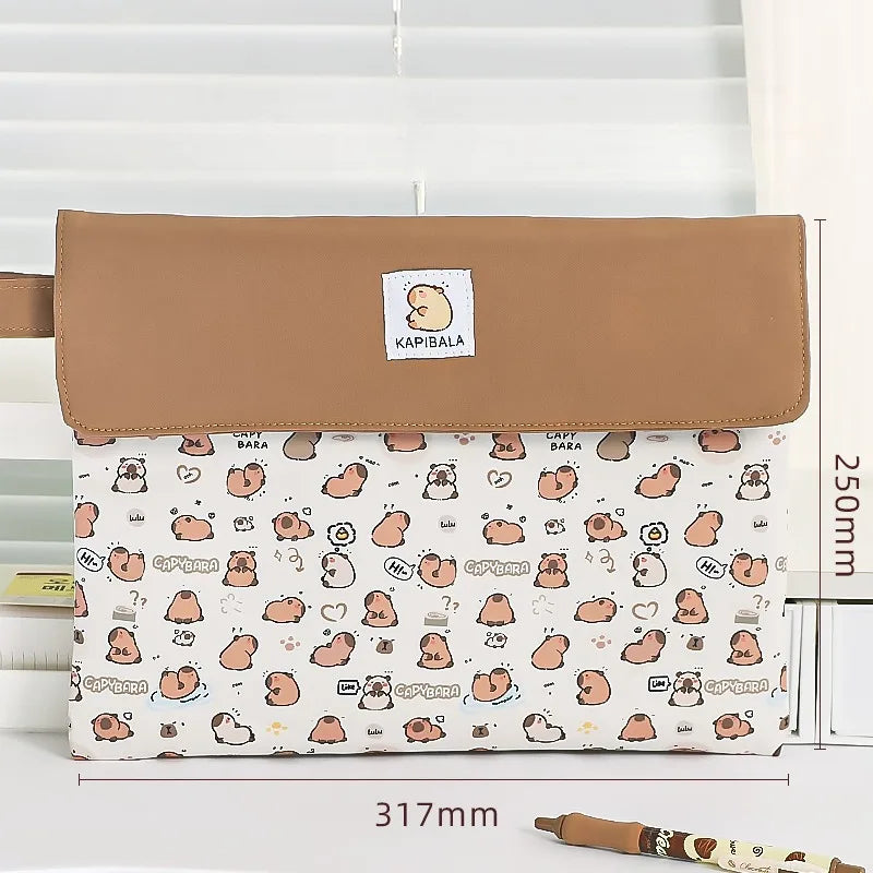 Kapibala Cartoon File Bag - The Ultimate Stylish Storage Solution for Students with High Capacity and Organization