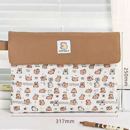 Kapibala Cartoon File Bag - The Ultimate Stylish Storage Solution for Students with High Capacity and Organization