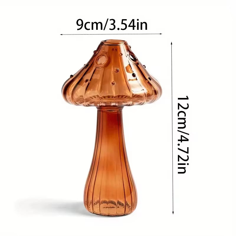 Vibrant Mushroom Hydroponic Glass Vase - Stylish Aromatherapy Decor for Living Room & Dining Table
