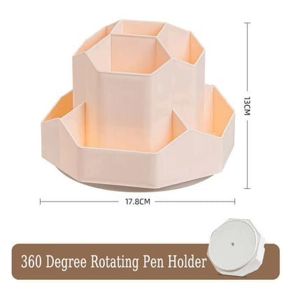 Desktop Pen Organizer with Rotating Base and 9 Compartments