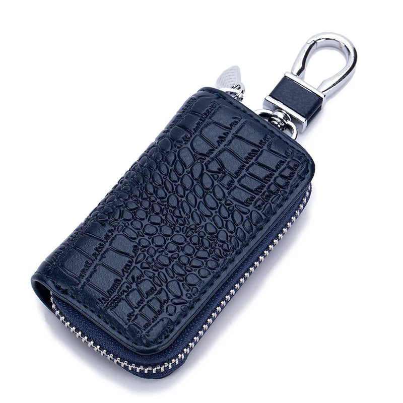 Premium Leather Mini Key Holder Pouch - Stylish Organizer for Car Keys & Wallet Essentials - Unisex Design