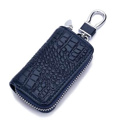 Premium Leather Mini Key Holder Pouch - Stylish Organizer for Car Keys & Wallet Essentials - Unisex Design